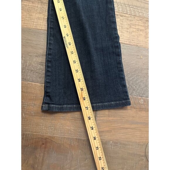 Lee Flare Jeans Wmn Sz12P Dark Blue Low Rise Slender Secret Western Studs - Picture 6 of 9